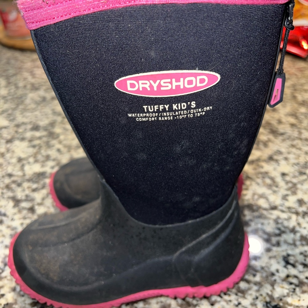Dryshod Tuffy Kid's Waterproof Boots - Black and Pink